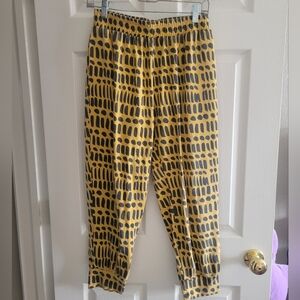 Nooworks Yellow and Black Ink Blot Patterned Joggers